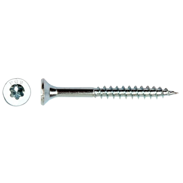 [BM-SPT-030-025] Spaanplaatschroef 3,0x25 mm Torx T10 verzinkt – 200 stuks